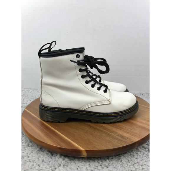 Dr. Martens 1460 J White Lace Up Casual Lifestyle Daily Y2K Combat Boots Kids 2 - Picture 3 of 13